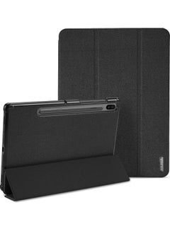 Buy PU Leather Case Anti-Fall Protective Stand Cover for Samsung TAB S6 Black in Saudi Arabia