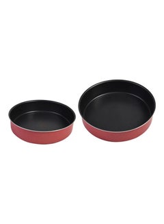 Buy 2-Pieces Round Oven Dishes Set Red 26-30cm in UAE