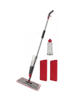 Buy Microfiber Mop With Spray Grey / Red 6.25x5.75x54.5inch in Saudi Arabia