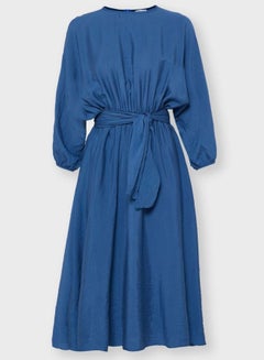 Buy Puffed Sleeve Midi Dress Blue in UAE