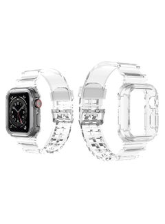 Buy Ice CaseSilicone Replacement Band For Apple Watch Series 6/SE/5/4 Clear White in UAE