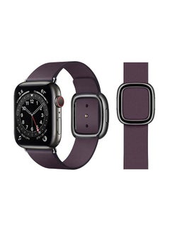 Buy Leather Replacement Band For Apple Watch Series 6/SE/5/4/3/2/1 Aubergine in Saudi Arabia