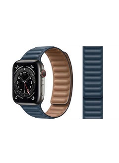 Buy Link Leather Replacement Band For Apple Watch Series 6/SE/5/4/3/2/1 Baltic Blue in Saudi Arabia