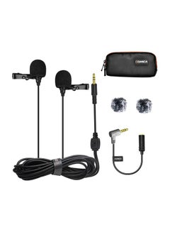 Buy Dual-Headed Lavalier Lapel Clip-On Microphone Kit CVM-D02 Black in Egypt