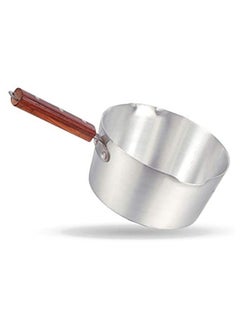 Buy Aluminium Milk Pan With Wood Handle silver 1Liters in UAE