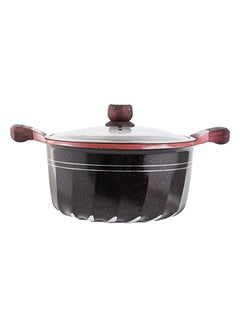 Buy Soup Pot With Lid Black/Red 20cm in UAE