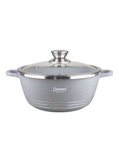 Buy Granite Casserole Cooking Pot With Lid grey 44cm in UAE