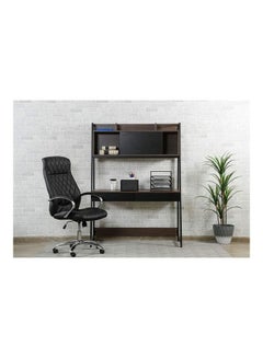 Buy Peoria Computer Desk Brown/Black 125x172x54cm in UAE