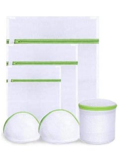 Buy Laundry Wash Bag White/Green 210grams in UAE