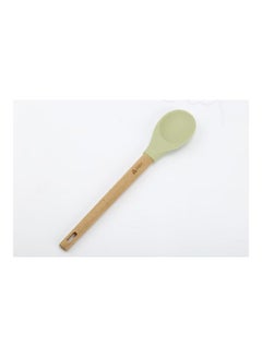 اشتري Silicone Spoon With Wooden Handle Kitchen Utencil أخضر / بني في الامارات