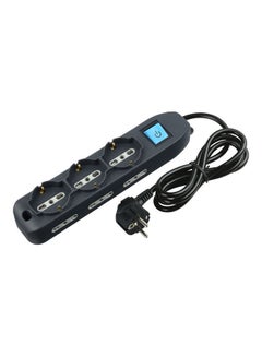 اشتري Power Strip 3 Outlets With Switch Black في مصر