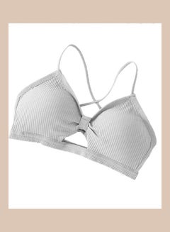 Buy Cross Strap Padded Bra Bustier Underwear Bralette Tube Top Grey in Saudi Arabia