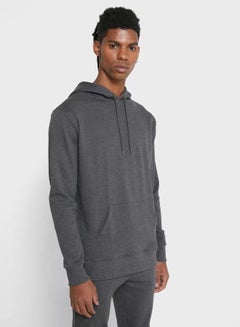 Buy Basic Casual Hoodie Dark Grey in UAE