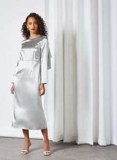 Buy Lace Panel Detail Dress Silver in Egypt