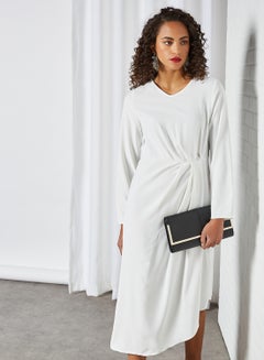 Buy Asymmetric Hem Midi Dress White in Egypt