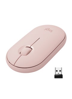 اشتري M350 Pebble Wireless Mouse, Bluetooth Or 2.4 GHz With USB Mini-Receiver, Silent, Slim Computer Mouse Quiet Click For Laptop/Notebook/PC/Mac وردي في الامارات