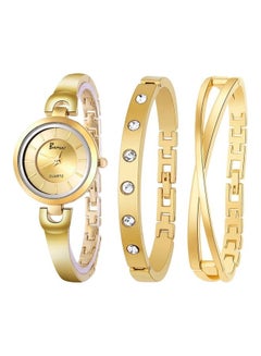 Buy Women's Analog Watch Stainless Steel Band With 2 Bracelets in Saudi Arabia