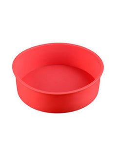 Buy Heat Resistant Silicone Cake Mould Red 17x17x5.5cm in UAE