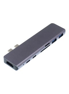 Buy 7-In-1 USB 3.0 Type-C Hub For Apple MacBook Pro/Air Grey in UAE