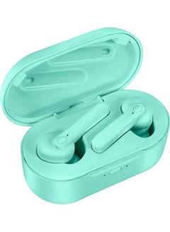 Buy Wireless Bluetooth Earphones With Charging Case Green in Saudi Arabia