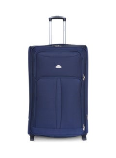 اشتري Soft Shell Medium Checked Luggage Trolley for Unisex Ultra Lightweight Expandable Suitcase With 2 Wheels Blue في الامارات