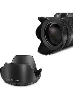 Buy Professional 52mm Tulip Flower Lens Hood [ Compatible for Nikon, for Canon DSLR Camera, Digital Cameras and Camcorders ] [Protects Lens from Accidental Impact] Black in UAE
