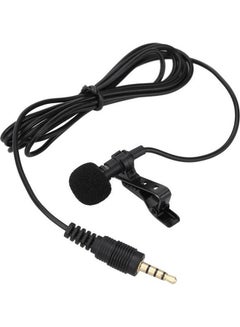 Buy Clip-On Lavalier Microphone 3.5mm Mini Wired Condenser Mic For Smartphones Laptop Micro Cravate CO-LM-54546 Black in Egypt