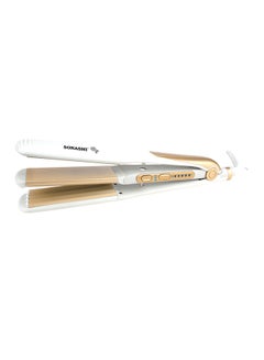 اشتري 2 In 1 Hair Straightener And Crimper SHS-2082 White/Gold 33cm في الامارات