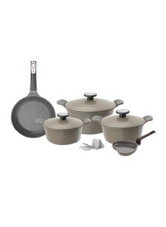 Buy 8-Pieces Granite Xtrema Cookware Set Beige 20/22/26/24/14cm in Saudi Arabia