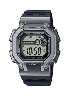 اشتري ساعة يد رقمية كوارتز بسوار من الجلد مقاومة للماء طراز W-737H-1A2VDF - مقاس 52 مم - لون أسود للرجال في مصر