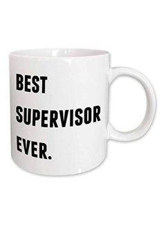 Buy Best Supervisor Ever Printed Coffee Mug White/Black in UAE