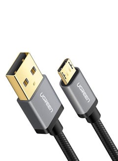 Buy Micro USB Cable 1M Nylon Braided Wire Fast Quick Charger Cord USB to Micro USB 2.0 Android Charging Cord Compatible with Note, Nexus, Nokia, PS4 Black in Saudi Arabia
