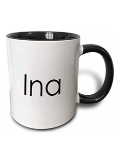 Buy High Gloss Finish Printed Two Tone Ceramic Mug Black/White in UAE