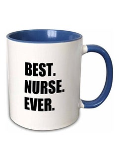 Buy Best Ever-Worlds Greatest Staff Worker Fun Nurses Day Two Tone Mug Blue in UAE