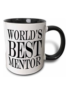 اشتري "مج مطبوع عليه عبارة "World's Best Mentor" بلونين" أبيض/ أسود في الامارات