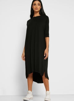 Buy Oversized T-Shirt Dress Black in UAE