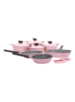 اشتري 11-Piece Cookware Set Pink في السعودية
