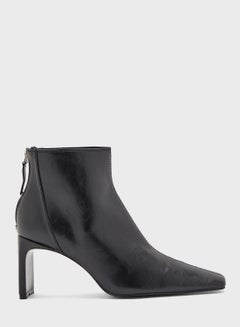 Buy Solid Casual Ankle Boots Black in Saudi Arabia