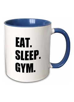 Buy Eat Sleep Gym Two Tone Mug Blue/White in UAE