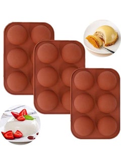 Buy Silicone Mold For Chocolate，Half Sphere Silicone Molds For Baking, BPA Free Cupcake Baking ，Silicone Molds for Making Chocolate, Cake, Jelly, Dome Mousse (3Pcs Blue) Red 19.5x13.3cm in Saudi Arabia