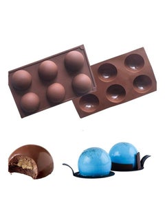Buy 2 Pack Hot Chocolate Bomb Molds Semi Sphere 6 Holes Silicone Mold for Baking Cake DIY, Candy, Pudding multicolour in Saudi Arabia