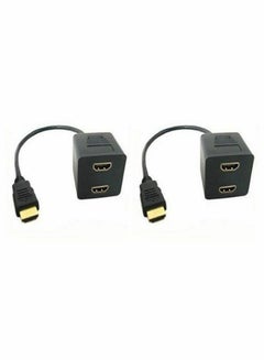 اشتري كابل محول مقسم للتلفزيون من HDMI ذكر إلى HDMI أنثى من قطعتين أسود/ذهبي في السعودية
