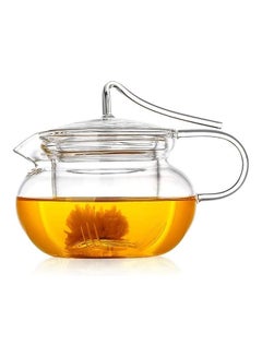 اشتري إبريق شاي من الزجاج المقاوم للحرارة شفاف 10.5x14سم في السعودية