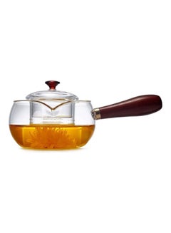 اشتري إبريق شاي من الزجاج المقاوم للحرارة شفاف 8.4x5.4سم في السعودية