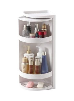 Buy 360 Degree Bathroom Swivel Corner Shelf White 41.5cm in Saudi Arabia