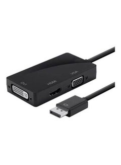 Buy 3 in 1 Display Port DP Male to HDMI DVI VGA Adapter Black in Egypt