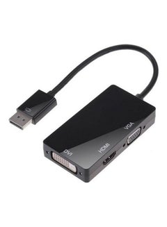 اشتري محول من منفذ عرض صغير (منفذ ثاندربولت) إلى منفذ HDMI وVGA وDVI وكابل محول 3 في 1 لجهاز أبل آي ماك وماك بوك وسيرفس بوك  وسيرفيس برو 3/4 وثينك باد X1 أسود في مصر