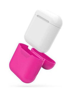 Buy Soft Silicone Shock Proof Protective Cover Case For Apple AirPods Hot Pink in Egypt