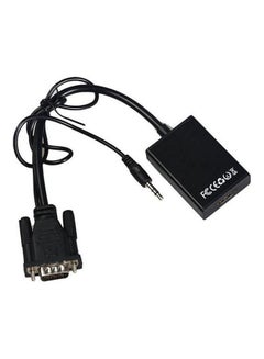 Buy VGA Male To HDMI Output 1080P HD And Audio TV AV HDTV Video Cable Converter Adapter (awds) Black in UAE