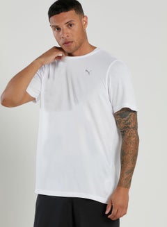 Buy Crew Neck Logo Detail Performance T-Shirt White in UAE